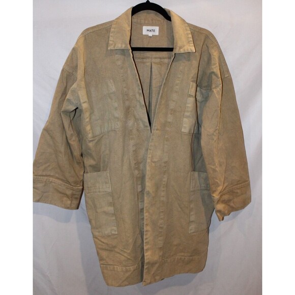 Mate the Label Garden Jacket Organic Linen Oversized TAN NWOT SZ S - Picture 1 of 5